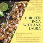 Chicken Tinga with Ana Laura on Monday, March 1 at 5 PM